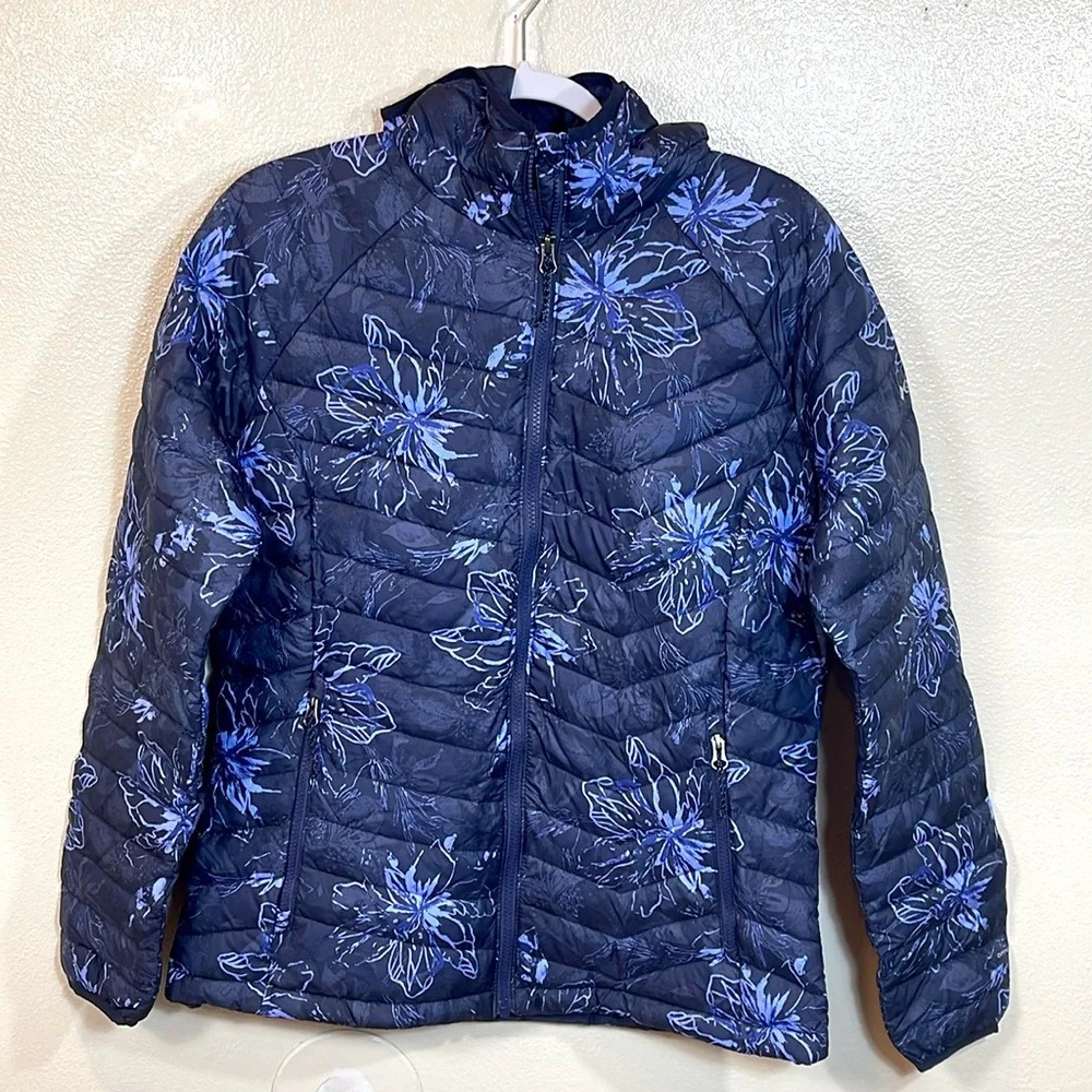 Columbia Navy Floral Puffer Jacket - Picture 2 of 12